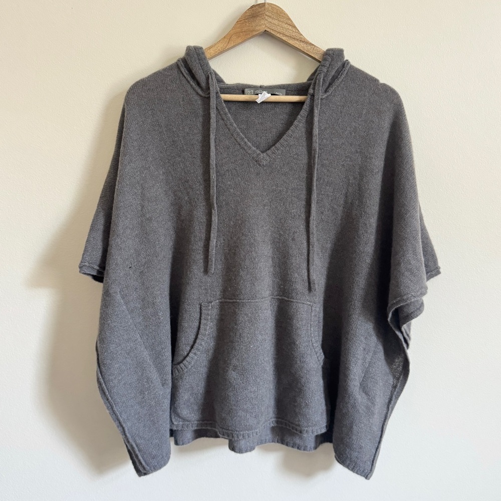 27 Miles Malibu 100% Cashmere Sweater Size Small Oversized Hoodie Gray women’s